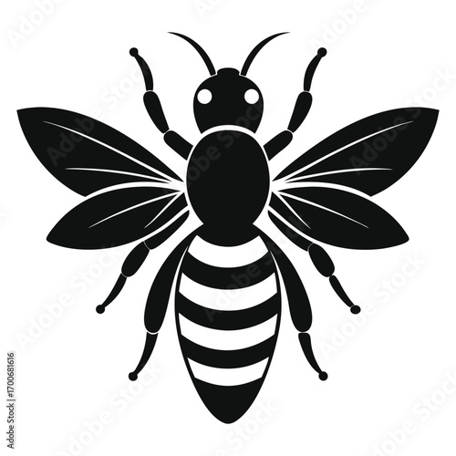 Black Bee Shape Vector Design