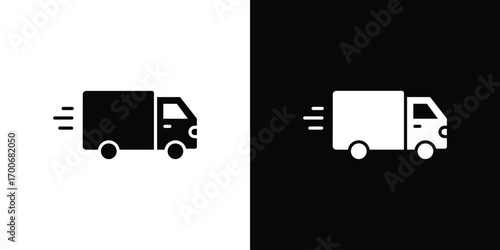 Fast shipping delivery truck icon Concept. vector design and illustration.
