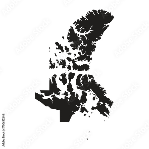 Nunavut, Canada Map Silhouette Vector Design