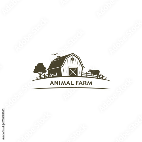 animal farm logo design vector 