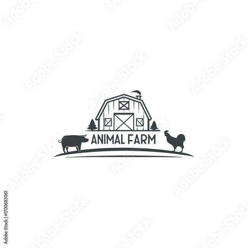 animal farm logo design vector 
