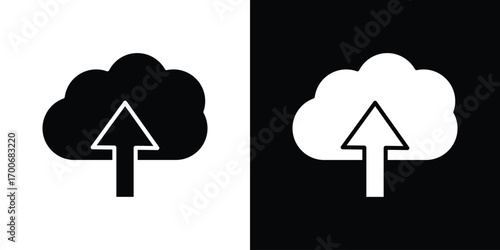 Cloud upload icon Concept. vector design and illustration.