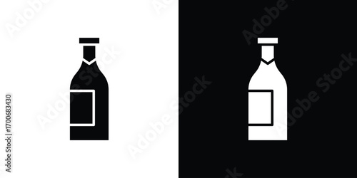 Champagne bottle icon Concept. vector design and illustration.