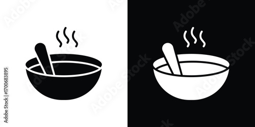 Bowl of soup icon Concept. vector design and illustration.
