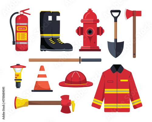 Firefighting Equipment Collection Essential Tools and Gear for Firefighters