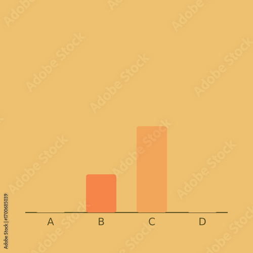 Minimalist Bar Chart Illustrating Data Comparison with Orange Columns on a Neutral Background