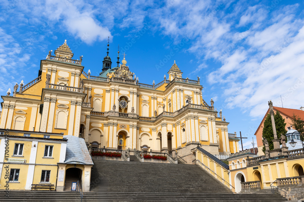 Fototapeta premium Wambierzyce Basilica, monumental church dominating the skyline in Lower Silesian Voivodeship, Poland