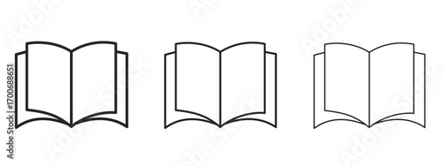 open book icon Illustration Eps10. Line with editable stroke