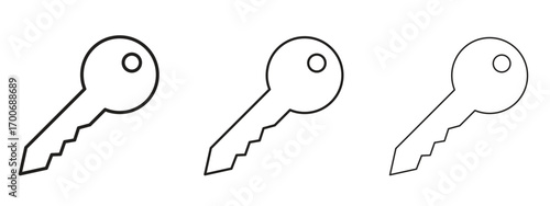 key icon Illustration Eps10. Line with editable stroke