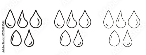 Water drop shape icon Illustration Eps10. Line with editable stroke