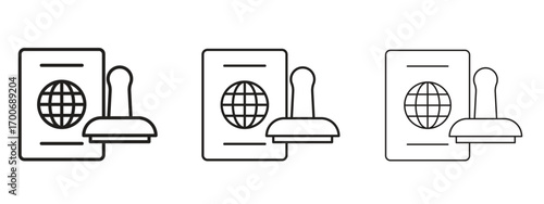 Visa icon Illustration Eps10. Line with editable stroke