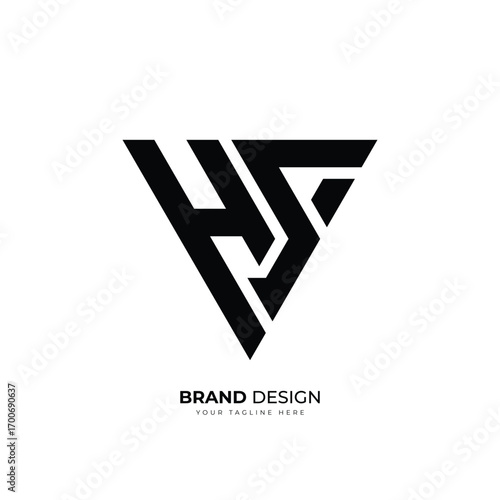 Letter Hs or Sh minimal triangle unique monogram logo Free Download Letter Hs or Sh minimal triangle unique monogram logo - GFXLoad