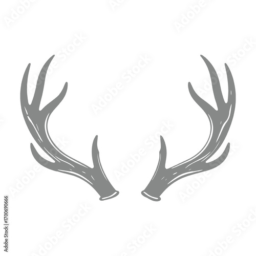 Deer Horn Design Silhouette