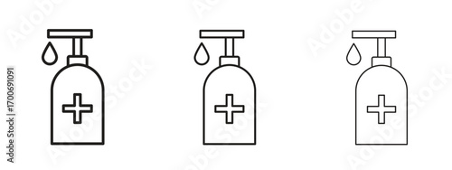 Sanitizer icon Illustration Eps10. Line with editable stroke