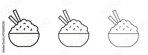 Rise Bowl icon Illustration Eps10. Line with editable stroke