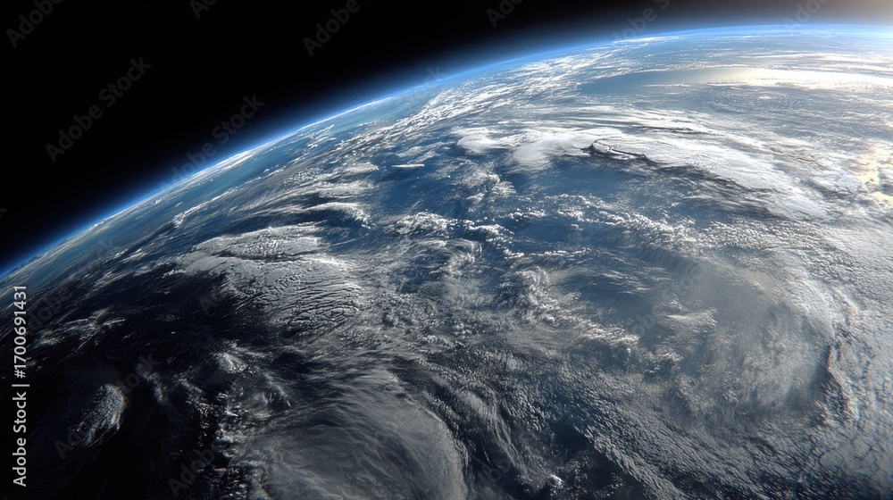 Fototapeta premium Earth from space cloudscape and atmosphere