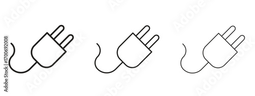 Plug adapter icon Illustration Eps10. Line with editable stroke
