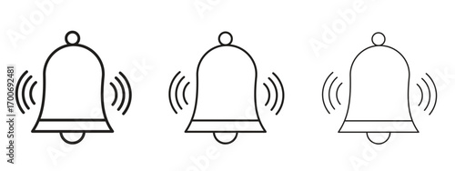 Notification bell icon Illustration Eps10. Line with editable stroke