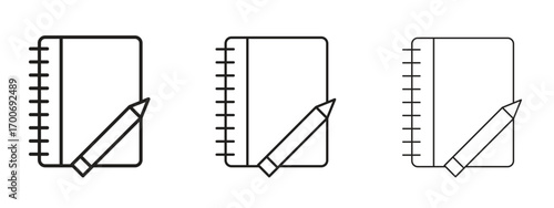 Notebook icon Illustration Eps10. Line with editable stroke