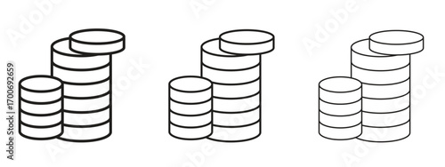 Money coin icon Illustration Eps10. Line with editable stroke