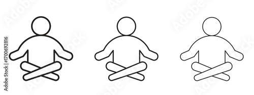 Meditation icon Illustration Eps10. Line with editable stroke