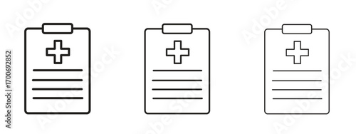 Medical report icon Illustration Eps10. Line with editable stroke