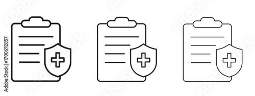 Medical insurance icon Illustration Eps10. Line with editable stroke