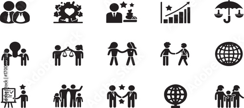 business icons, teamwork icons, partnership icons, growth icons, professional development, collaboration icons, global teamwork, people working together, business success, network icons, team icons, c