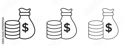 Income icon Illustration Eps10. Line with editable stroke