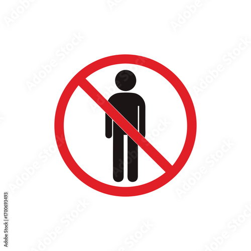 No Entry Prohibition Sign Indicating No Pedestrians Allowed