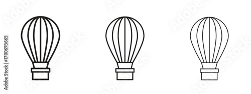 Hot air balloon icon Illustration Eps10. Line with editable stroke