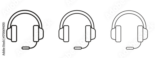 Headphone icon Illustration Eps10. Line with editable stroke