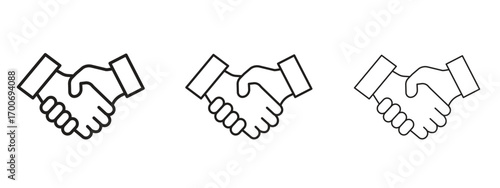 Handshake icon Illustration Eps10. Line with editable stroke