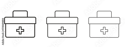 First aid kit icon Illustration Eps10. Line with editable stroke