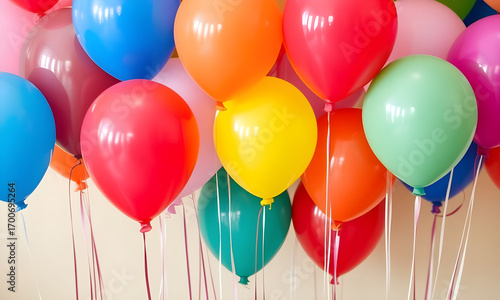 colorful balloons isolated on white