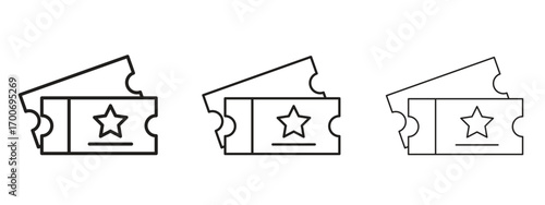 Event ticket icon Illustration Eps10. Line with editable stroke