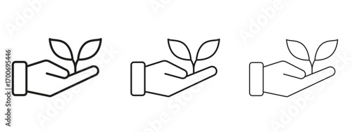 Eco-friendly icon Illustration Eps10. Line with editable stroke