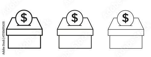 Donations icon Illustration Eps10. Line with editable stroke