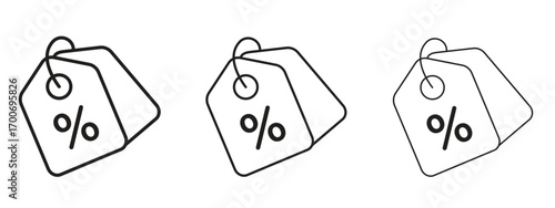 Discount tag icon Illustration Eps10. Line with editable stroke