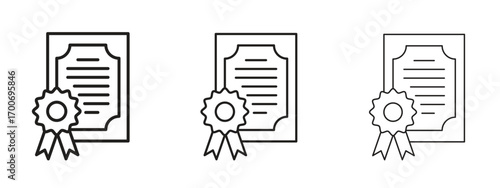 Diploma icon Illustration Eps10. Line with editable stroke