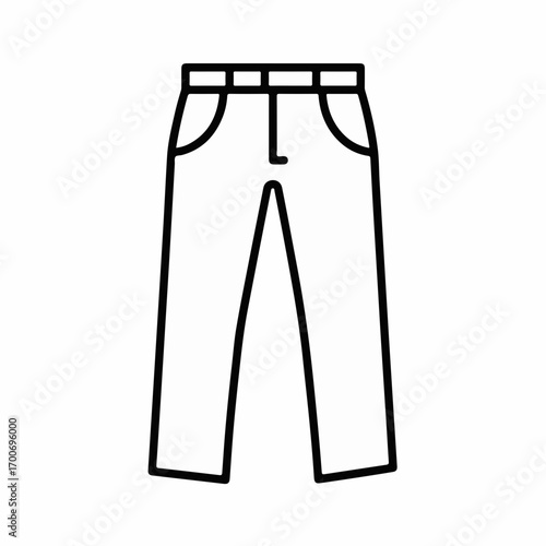 Simple line drawing of denim jeans, symbolizing fashion and casual wear