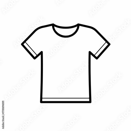 Clean white t-shirt outline on a white background, perfect for design mockups.