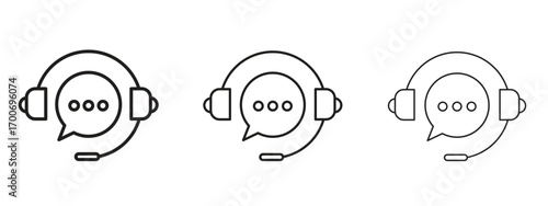 Customer service icon Illustration Eps10. Line with editable stroke
