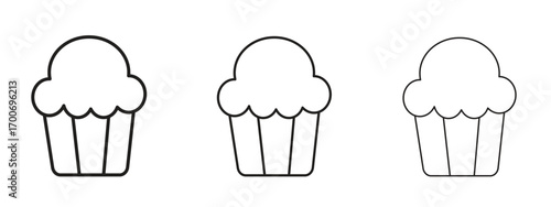 Cupcake icon Illustration Eps10. Line with editable stroke