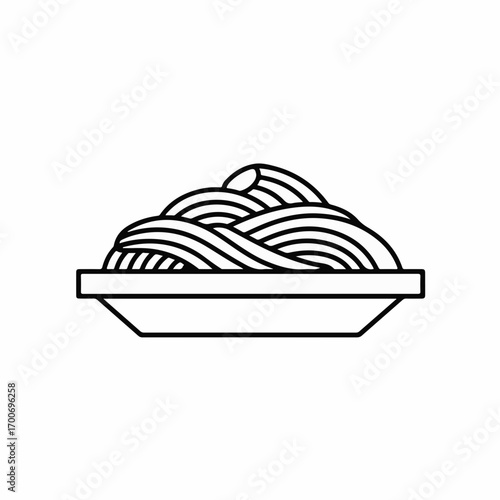Simple illustration of a plate of spaghetti, a classic and comforting meal.