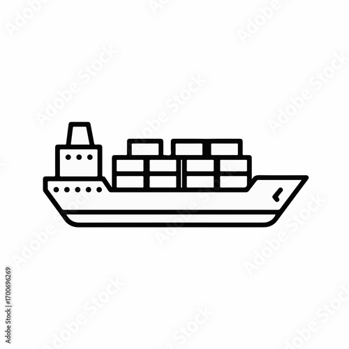 Modern cargo ship carrying containers across the sea, symbolizing global logistics and trade.