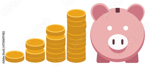 piggy bank money growth icon
