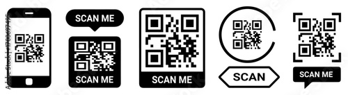 qr code scan icon set

