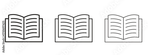 Book icon Illustration Eps10. Line with editable stroke