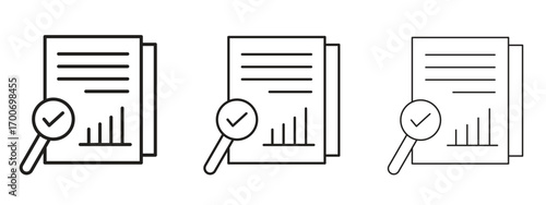 Analytics report icon Illustration Eps10. Line with editable stroke